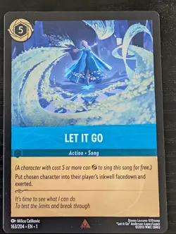Disney Lorcana TCG Let It Go 163/204 The First Chapter Rare Cold Foil EN - Image 1