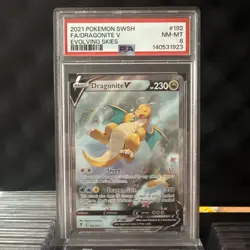 DRAGONITE V 192/203 PSA 8 EVOLVING SKIES ALTERNATE ART POKEMON CARD ENGLISH - Image 1