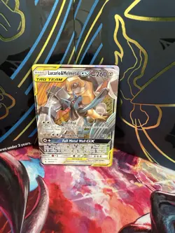 Pokemon TCG Lucario Melmetal GX Card Unbroken Bonds Full Art MP 120/214 Mint - Image 1