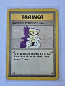 Pokemon TCG Imposter Professor Oak Trainer Base Set Rare 73/102 HP Vintage - Image 1