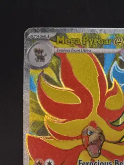 Mega Pyroar ex 099/086 Full Art Double Ultra Rare Pokemon Chaos Rising ME04 Mint - Image 2