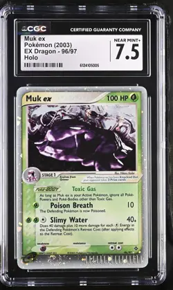 Muk ex #96/97 Ultra Rare 2003 Pokemon EX Dragon CGC 7.5 - Image 1
