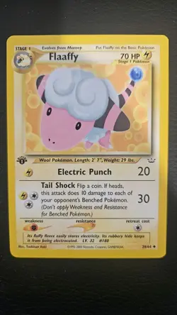 Flaaffy [NM] 1st Edition Neo Revelation Set - 28/64 Pokemon Card - Image 1