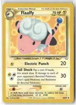 Pokemon Flaaffy 28/64 Unlimited Neo Revelation Uncommon - Image 1
