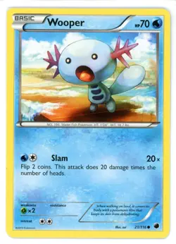 Wooper 21/116 Plasma Freeze Pokemon Card - Image 1