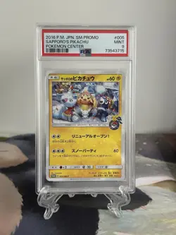 Pokemon Card Sapporo Pikachu - Japanese Promo 005/SM-P Pokemon Centre - PSA 9 - Image 1