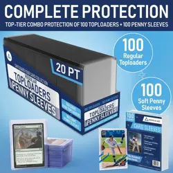 Pokemon Card Protectors 20PT Top Loaders + Penny Sleeves Bundle (100 + 100) - Image 1