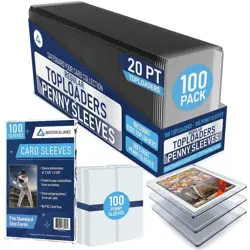 Pokemon Card Protectors 20PT Top Loaders + Penny Sleeves Bundle (100 + 100) - Image 2