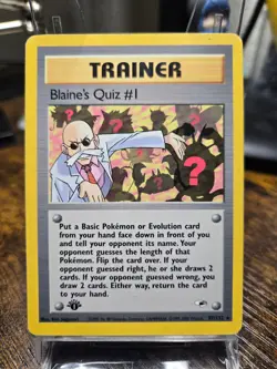 Blaine's Quiz #1 97/132 Rare Gym Heroes 1st Edition Pokemon Card 259💎LP +💎 - Image 1