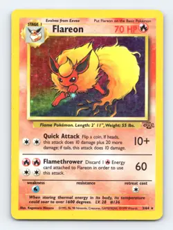 Flareon (3) #03/64 Holo Rare Jungle Pokemon MP - Image 1
