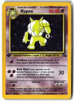 Hypno ⭐ 8/62 1st Edition Holo Rare Fossil 1999 Pokemon LP - Image 1