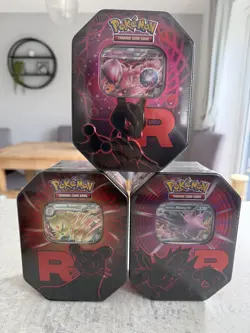Pokemon TCG: Destined Rivals | Team Rocket Tin | Set of 3 | New & Sealed - Image 1