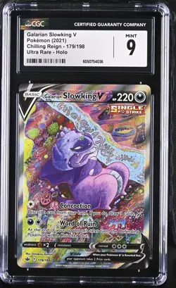 Galarian Slowking V 179/198 Ultra Rare Holo Chilling Reign Pokemon CGC 9 Mint - Image 1