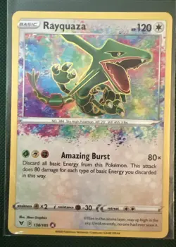 NM-Mint Rayquaza - 138/185 - Amazing Rare Pokemon Vivid Voltage - Image 1