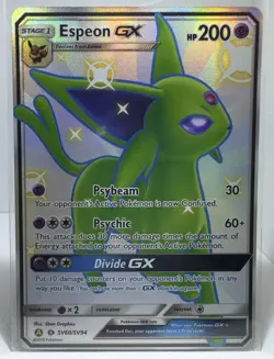 Pokemon TCG Espeon GX SV60/SV94 Hidden Fates Shiny Vault Holo Full Art - Image 1