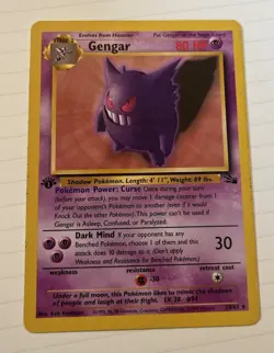 Pokemon TCG Gengar Fossil 1st Edition Rare 20/62 English - Image 1
