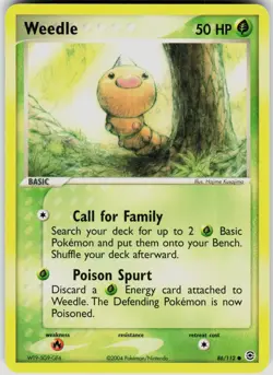 Weedle 86/112 Common FireRed & LeafGreen Pokemon Lightly Played - Image 1