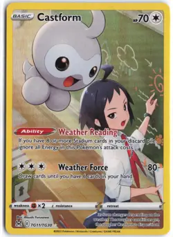 Castform TG11/TG30 Holo Lost Origin Trainer Gallery Pokemon NM - Image 1