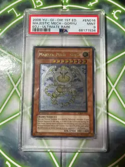 YuGiOh Majestic Mech - Goryu Ultimate Rare 1st Ed. PSA 9 - EOJ-EN016 Mint - Image 1