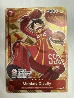 One Piece Card Game Monkey D. Luffy P-080 Bandai Card Game Fest 24-25 Protein. - Image 1