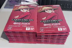 One Piece OP-13 Carrying on His Will Sleeved Blister Packs - Lot of 20 - Image 2