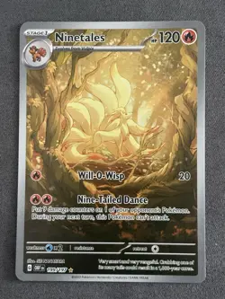 Pokemon TCG Card Ninetales 199/197 Obsidian Flames Illustration Rare - NM - Image 1