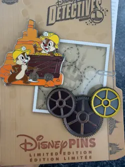 2026 DISNEY PIN DARING DETECTIVES BIG THUNDER RAILRAOD CHIP DALE 2 PINS LE3000 - Image 3