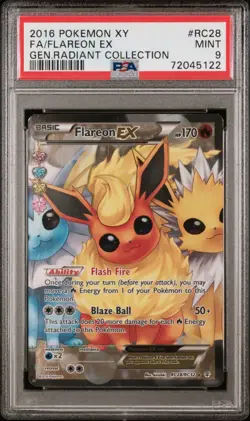 Pokemon PSA 9 Flareon EX FA 2016 RC28/RC32 Generations Radiant Collection ENG - Image 1