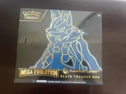 Pokemon Center Mega Evolution Base Lucario SEALED PC ETB - little tear Damage - Image 1