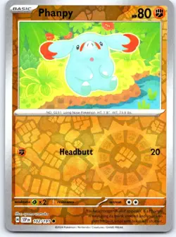 Phanpy 102/191 Common Surging Sparks Pokemon Reverse Holo NM - Image 1
