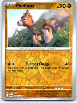 Mudbray 107/182 Common Destined Rivals Pokemon Reverse Holo NM - Image 1