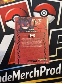 Rare Full Art Pokemon Team Rocket Gengar Silver Foil Low Pop GameFreak - Image 2