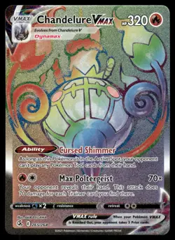 Pokemon Cards Chandelure VMAX 265/264 Fusion Strike Rainbow Rare NM - Image 1