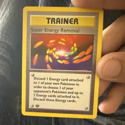 Pokemon TCG Base Set Trainer Super Energy Removal Card 79/102 Rare - Image 1