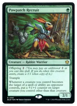 MtG BLB Pawpatch Recruit #187 FOIL - Image 1