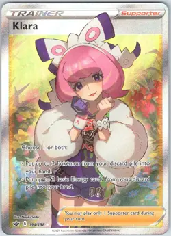 Klara 194/198 Rare Ultra Chilling Reign Pokemon NM - Image 1