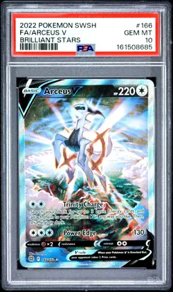 2022 POKEMON SWORD & SHIELD BRILLIANT STARS #166 FULL ART/ARCEUS V PSA 10 - Image 1