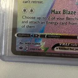Pokemon TCG Blaziken VMAX 200/198 – Chilling Reign – Secret Rainbow Rare – NM - Image 2