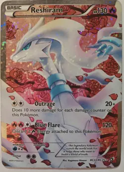 Pokemon TGC Reshiram (Full Art) RC22/RC25 Radiant Collection Holo LP - Image 1