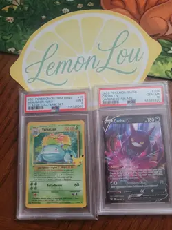 PSA Graded Pokemon TCG 2-Card Lot Venusaur Holo #15 & Crobat V #104 - Image 1