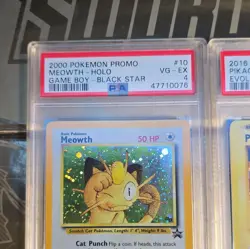 Pokemon PSA Graded Holo Card Lot (2) Meowth #10 + Pikachu #35 English - Image 2