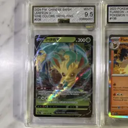 AGS Graded Pokemon Chinese 3-Card Lot Leafeon V #008 Flareon Holo #136 - Image 2