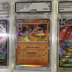 AGS Graded Pokemon Chinese 3-Card Lot Leafeon V #008 Flareon Holo #136 - Image 3