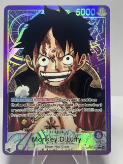One Piece TCG OP05 060 Monkey D. Luffy Alternate Art Leader English NM - Image 1