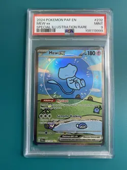 Pokemon Mew EX TCG Card 232/091 Paldean Fates Sir PSA Mint ‘Bubble Mew' - Image 1