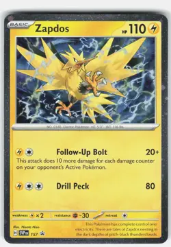 Zapdos Pokemon TCG SV: Scarlet & Violet Promo Cards 157 NM - Image 1