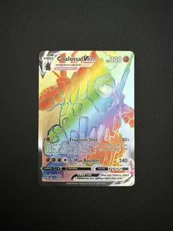Coalossal VMAX Rainbow Holo Vivid Voltage 189/185 SR NM Pokemon - Image 1
