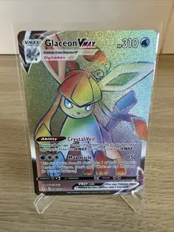 Glaceon VMAX 208/203 Evolving Skies Rainbow Secret Rare Full Art Near Mint ✨ - Image 1