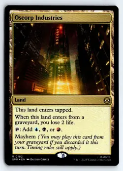 Oscorp Industries 182 Rare Marvel's Spider-Man Magic: The Gathering Foil NM - Image 1