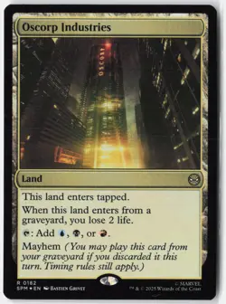 Oscorp Industries 182 Rare Marvel's Spider-Man Magic: The Gathering Foil NM - Image 1